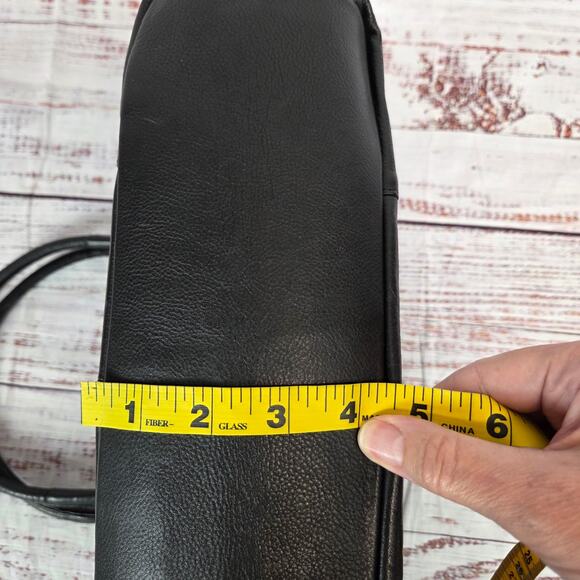 The Great American Leather Works Black Dual Strap Shoulder Bag Classic Purse - Picture 10 of 11